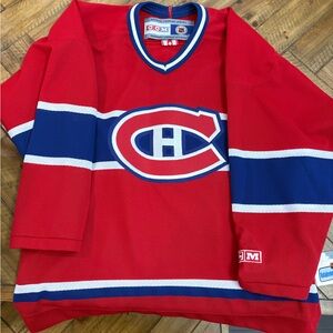 CCM Red, Blue & White Kids Hockey Jersey with Crest